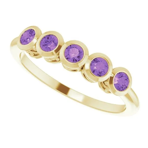 Five-Stone Bezel-Set Ring Image 5 John E. Koller Jewelry Designs owasso, OK