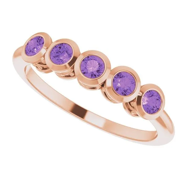 Five-Stone Bezel-Set Ring Image 5 John E. Koller Jewelry Designs owasso, OK