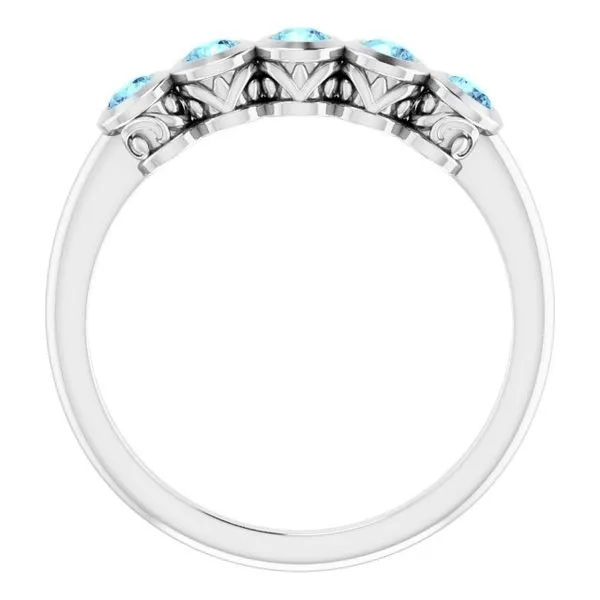 Five-Stone Bezel-Set Ring Image 2 Comstock Jewelers Edmonds, WA
