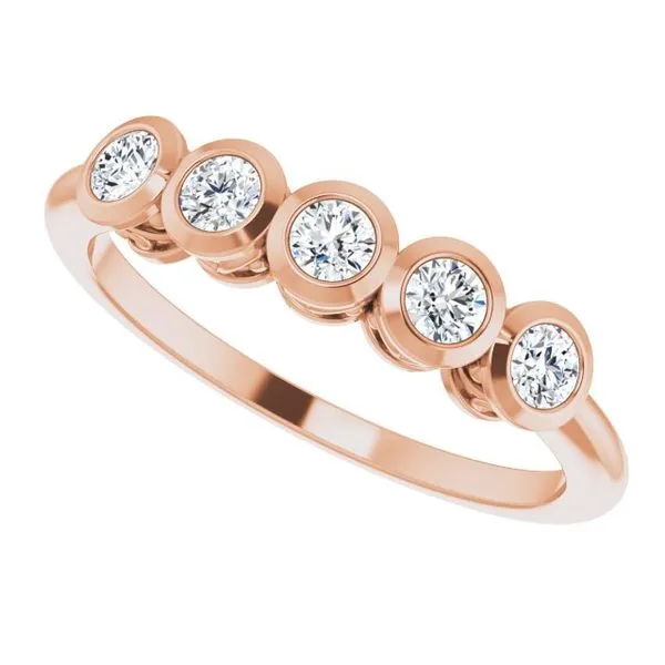 Five-Stone Bezel-Set Ring Image 5 James Wolf Jewelers Mason, OH