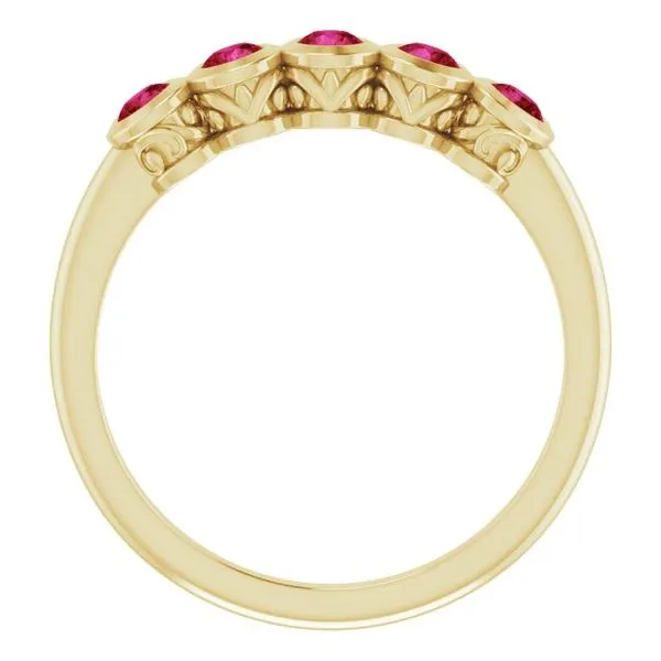 Five-Stone Bezel-Set Ring Image 2 Cherry Street Jewelers Tulsa, OK