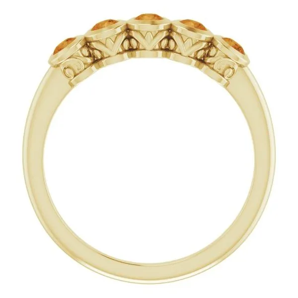 Five-Stone Bezel-Set Ring Image 2 James Wolf Jewelers Mason, OH