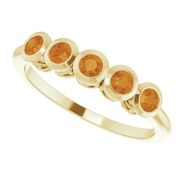 Five-Stone Bezel-Set Ring Image 5 James Wolf Jewelers Mason, OH