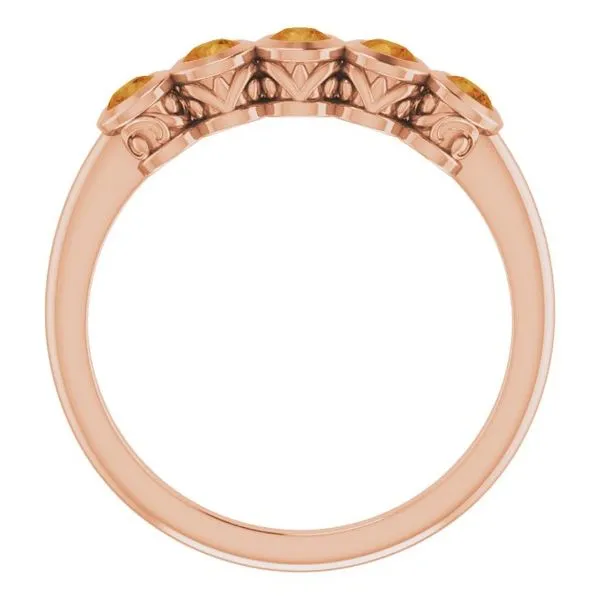 Five-Stone Bezel-Set Ring Image 2 Comstock Jewelers Edmonds, WA