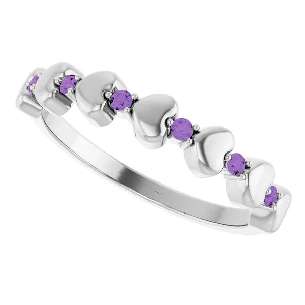 Accented Stackable Heart Ring Image 5 D&M Jewelers Green Bay, WI