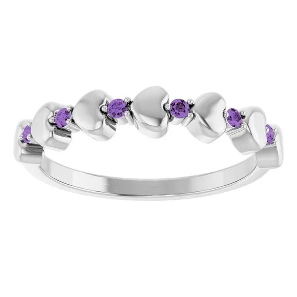 Accented Stackable Heart Ring Image 3 D&M Jewelers Green Bay, WI