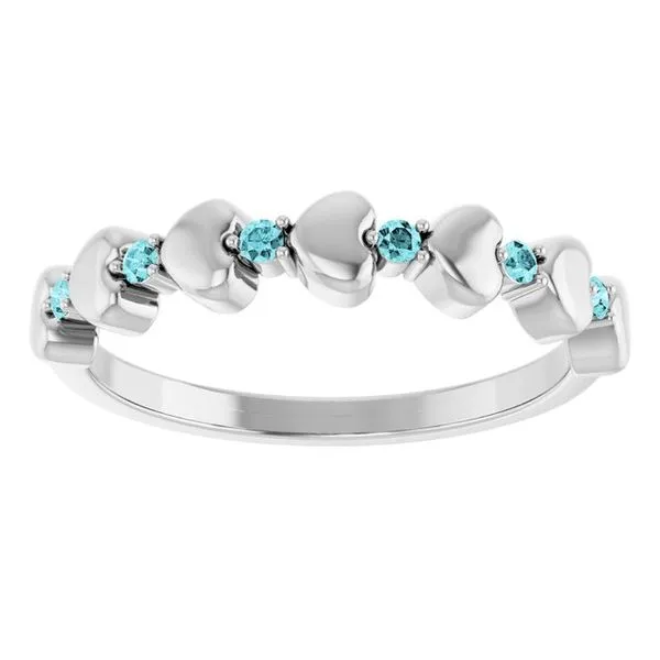 Accented Stackable Heart Ring Image 3 Leslie E. Sandler Fine Jewelry and Gemstones rockville , MD
