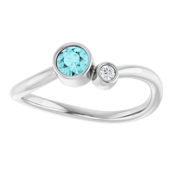 Accented Bezel-Set Ring Image 3 Long Jewelers Chesapeake, VA