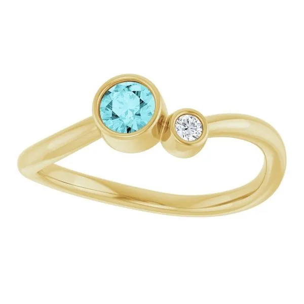 Accented Bezel-Set Ring Image 3 Long Jewelers Chesapeake, VA