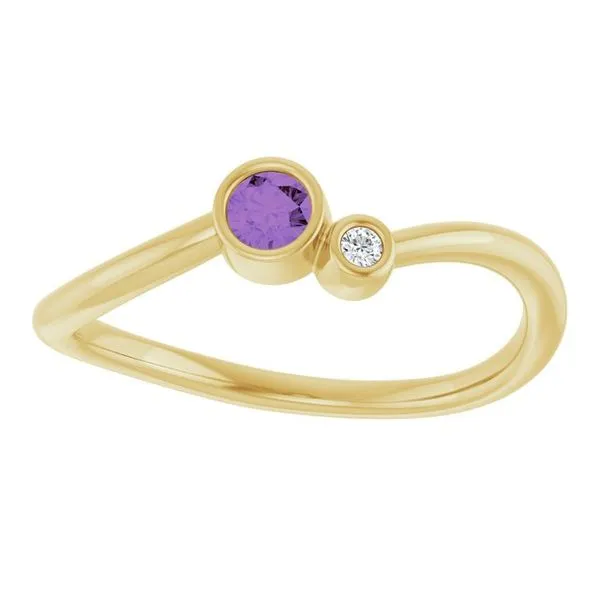 Accented Bezel-Set Ring Image 3 Long Jewelers Chesapeake, VA