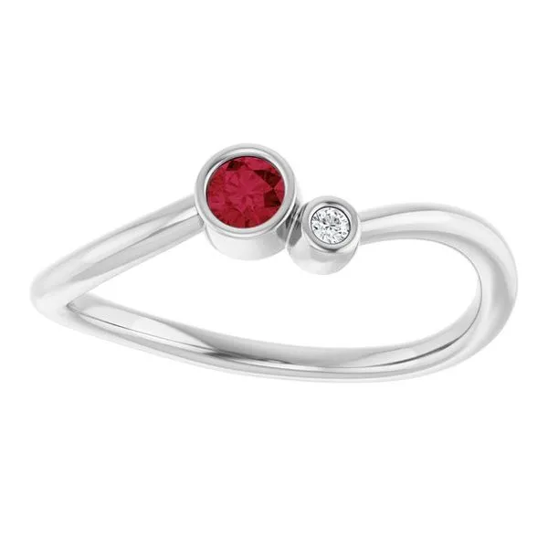 Accented Bezel-Set Ring Image 3 Bauble Patch Jewelers Comstock Park, MI