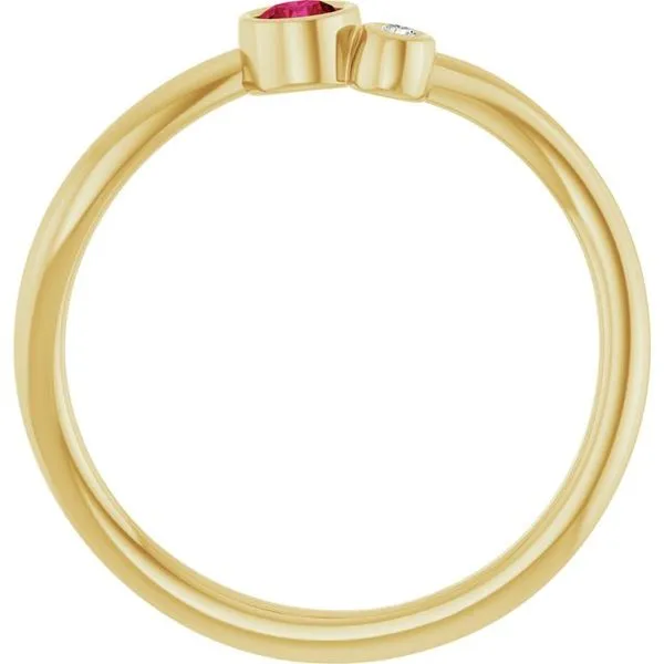 Accented Bezel-Set Ring Image 2 Long Jewelers Chesapeake, VA