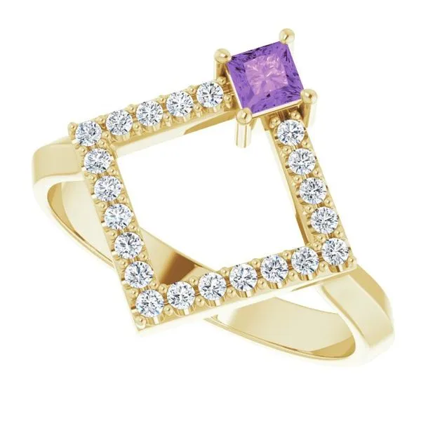 Accented Geometric Ring Image 5 Linwood Custom Jewelers Linwood, NJ