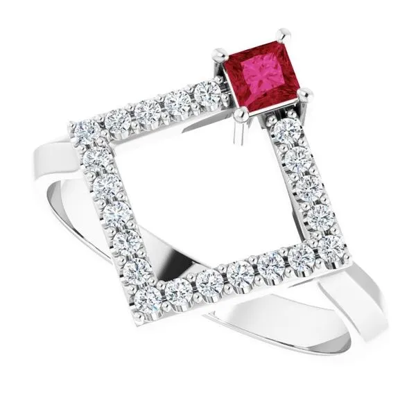 Accented Geometric Ring Image 5 Linwood Custom Jewelers Linwood, NJ