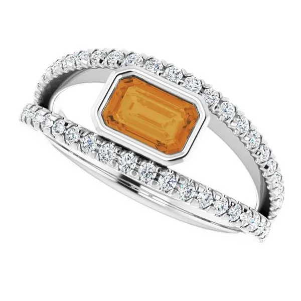 Bezel-Set Accented Ring Image 5 Henry B. Ball Jewelers Canton, OH