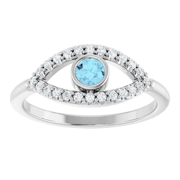 Accented Evil Eye Ring Image 3 Linwood Custom Jewelers Linwood, NJ