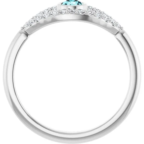 Accented Evil Eye Ring Image 2 Linwood Custom Jewelers Linwood, NJ