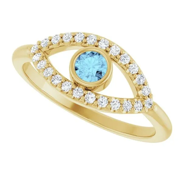 Accented Evil Eye Ring Image 5 Linwood Custom Jewelers Linwood, NJ