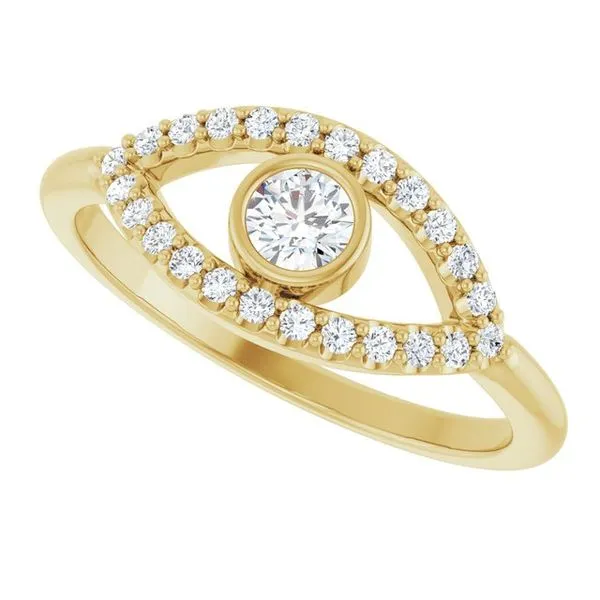 Accented Evil Eye Ring Image 5 Linwood Custom Jewelers Linwood, NJ