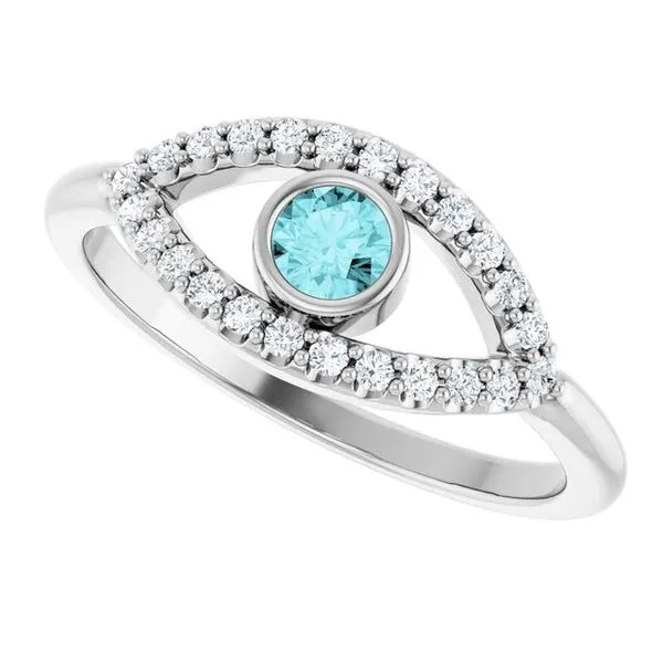 Accented Evil Eye Ring Image 5 Linwood Custom Jewelers Linwood, NJ