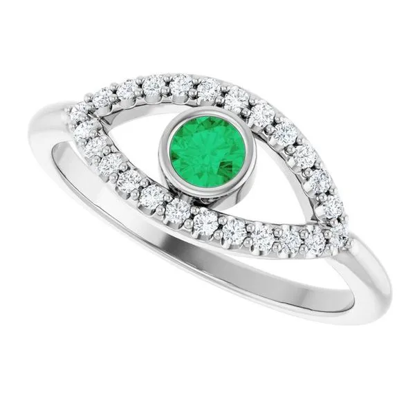 Accented Evil Eye Ring Image 5 Linwood Custom Jewelers Linwood, NJ