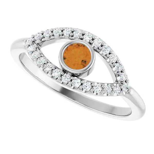 Accented Evil Eye Ring Image 5 Linwood Custom Jewelers Linwood, NJ
