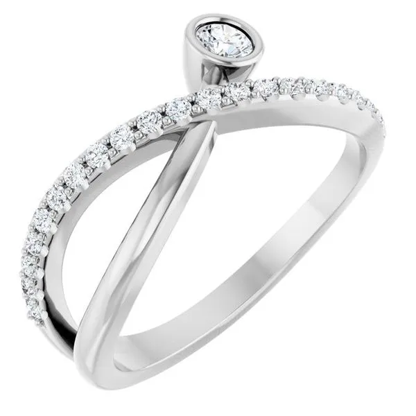 Criss-Cross Bezel-Set Ring Milan's Jewelry Inc Sarasota, FL