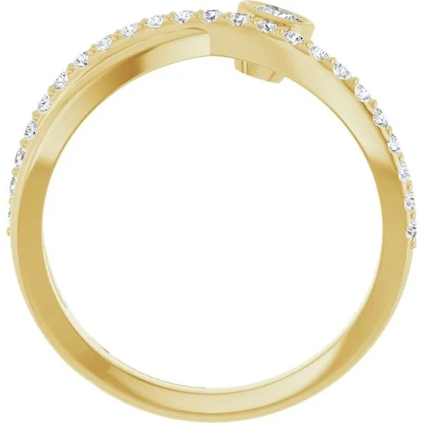 Criss-Cross Bezel-Set Ring Image 2 Cherry Street Jewelers Tulsa, OK