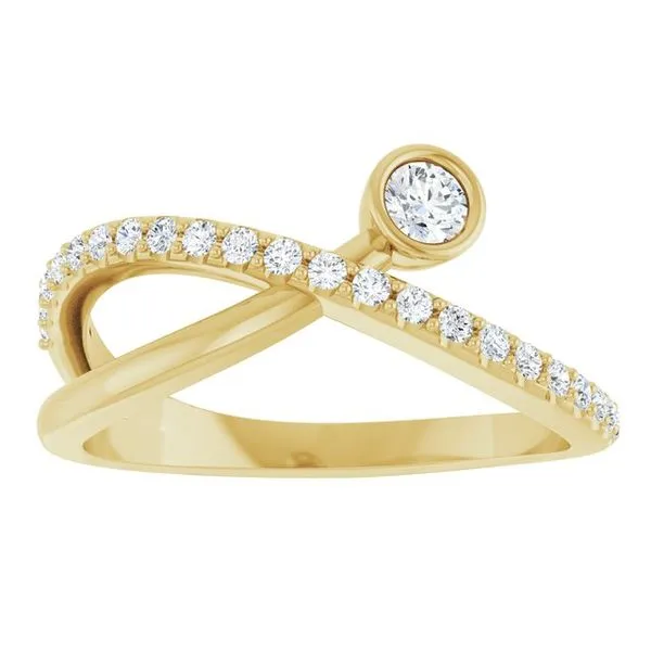 Criss-Cross Bezel-Set Ring Image 3 Linwood Custom Jewelers Linwood, NJ