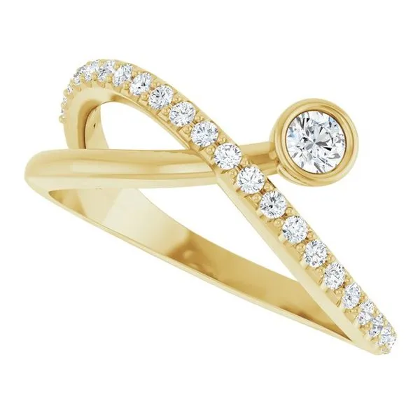 Criss-Cross Bezel-Set Ring Image 5 D'Errico Jewelry Scarsdale, NY