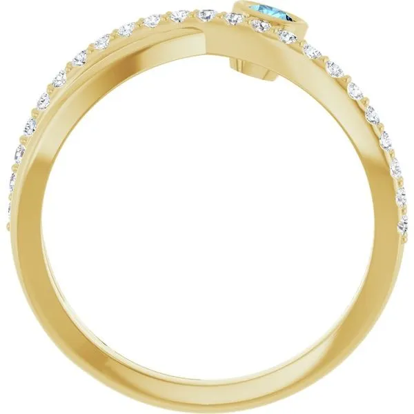 Criss-Cross Bezel-Set Ring Image 2 Linwood Custom Jewelers Linwood, NJ