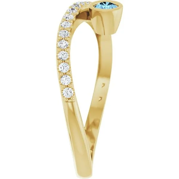 Criss-Cross Bezel-Set Ring Image 4 Linwood Custom Jewelers Linwood, NJ