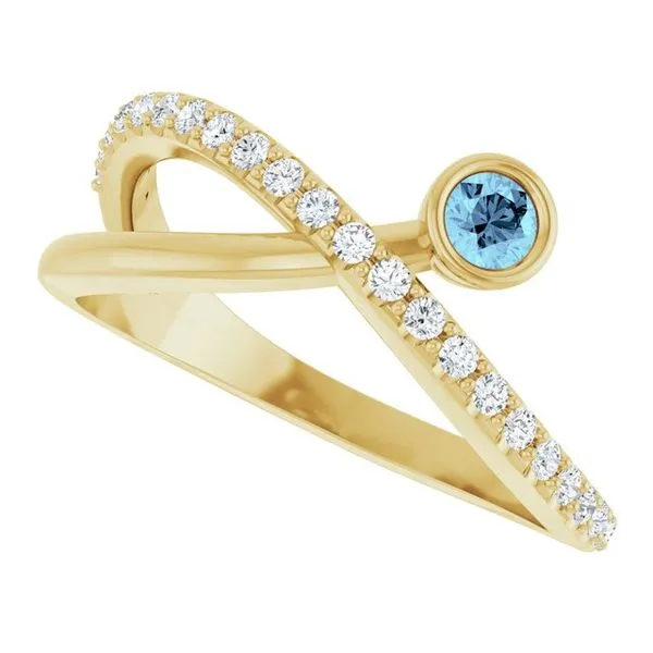 Criss-Cross Bezel-Set Ring Image 5 Linwood Custom Jewelers Linwood, NJ