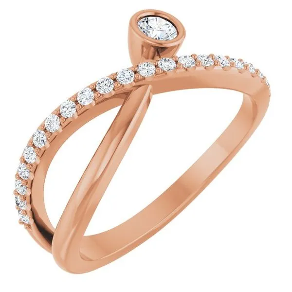 Criss-Cross Bezel-Set Ring Henry B. Ball Jewelers Canton, OH