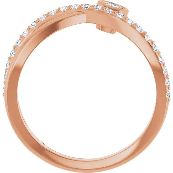 Criss-Cross Bezel-Set Ring Image 2 Milan's Jewelry Inc Sarasota, FL