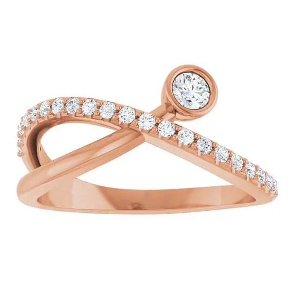 Criss-Cross Bezel-Set Ring Image 3 Milan's Jewelry Inc Sarasota, FL