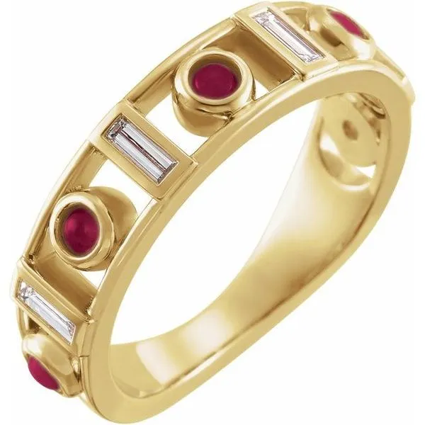 Accented Bezel-Set Cabochon Ring Cherry Street Jewelers Tulsa, OK