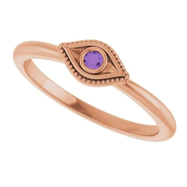 Stackable Evil Eye Ring Image 5 Linwood Custom Jewelers Linwood, NJ