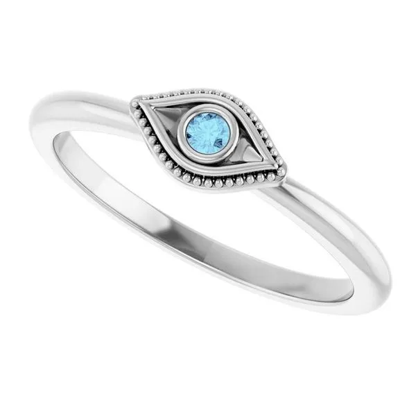 Stackable Evil Eye Ring Image 5 M. J. Thomas Jewelers, Ltd. Stratford, CT