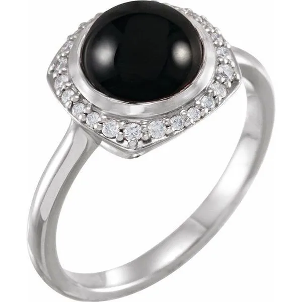 Halo-Style Cabochon Ring Jewelry Design Studio Jensen Beach, FL