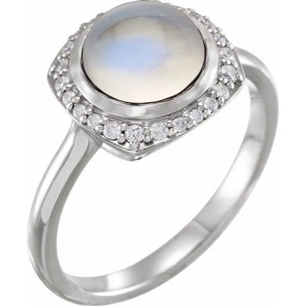 Halo-Style Cabochon Ring Jewelry Design Studio Jensen Beach, FL
