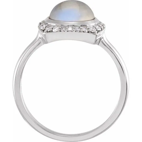 Halo-Style Cabochon Ring Image 2 Hopman Jewelers Elkhart, IN