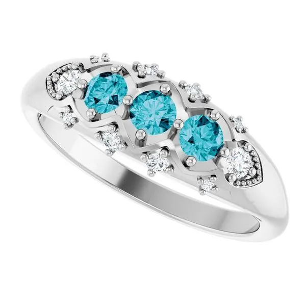 Accented Three-Stone Ring Image 5 Rasmussen Jewelers Spanish Fork, UT