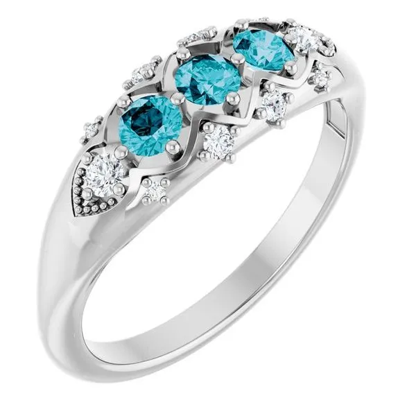 Accented Three-Stone Ring Jewelry Design Studio Jensen Beach, FL