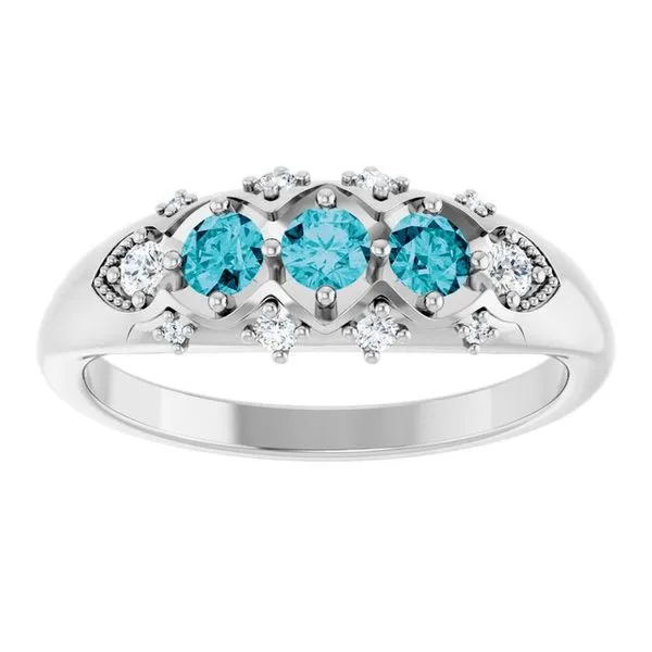 Accented Three-Stone Ring Image 3 Smith Jewelers Franklin, VA