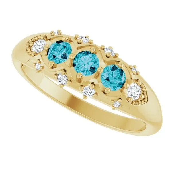 Accented Three-Stone Ring Image 5 Hopman Jewelers Elkhart, IN