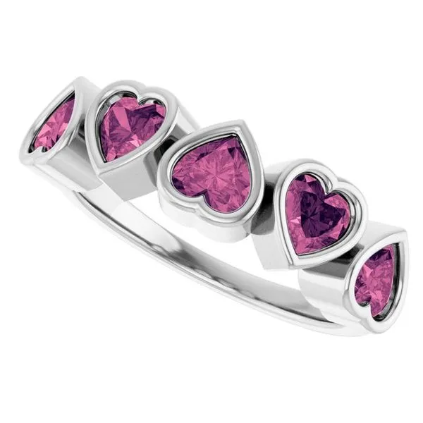 Five-Stone Heart Ring Image 5 Gysbers Jewelry Waupun, WI