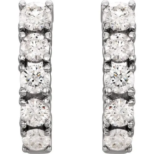 Accented J-Hoop Earrings Image 2 Hopman Jewelers Elkhart, IN