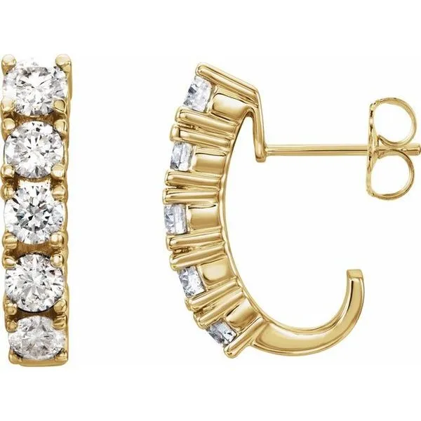 Accented J-Hoop Earrings Hopman Jewelers Elkhart, IN