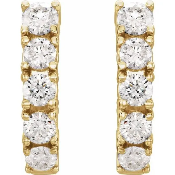 Accented J-Hoop Earrings Image 2 Cherry Street Jewelers Tulsa, OK